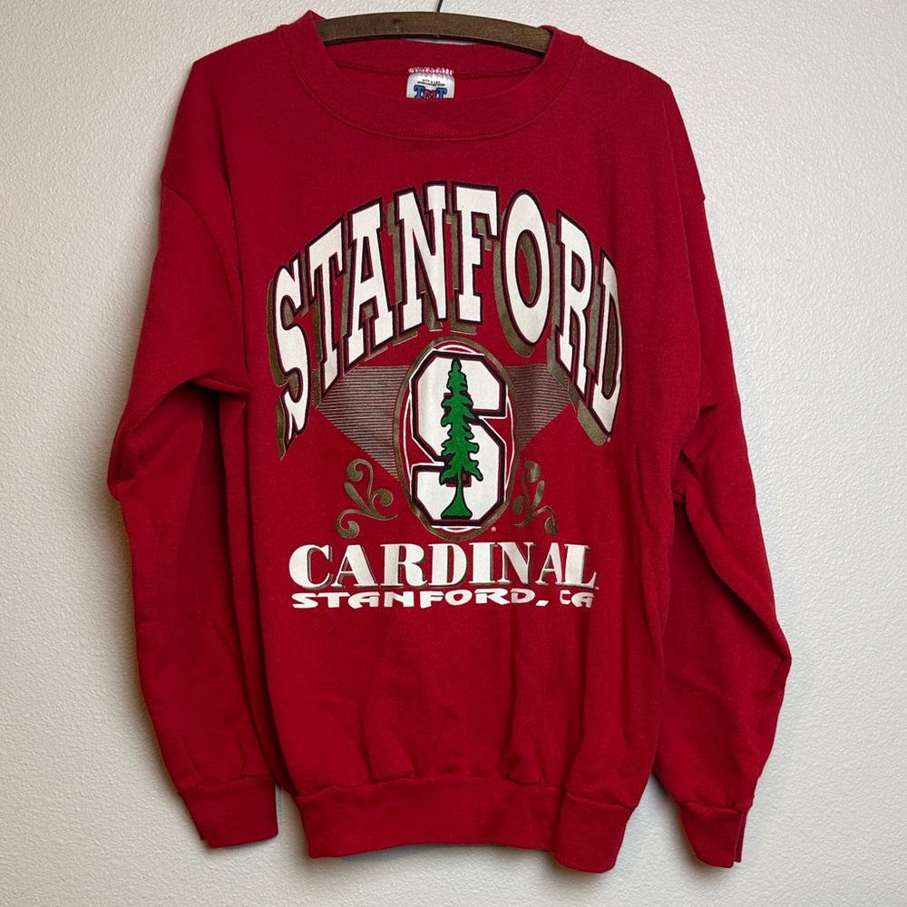 Stanford Cardinal Crewneck Sweater Vintage Red